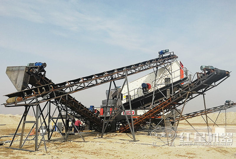 輪胎圓錐移動破碎機現場，單機作業，效能高節能